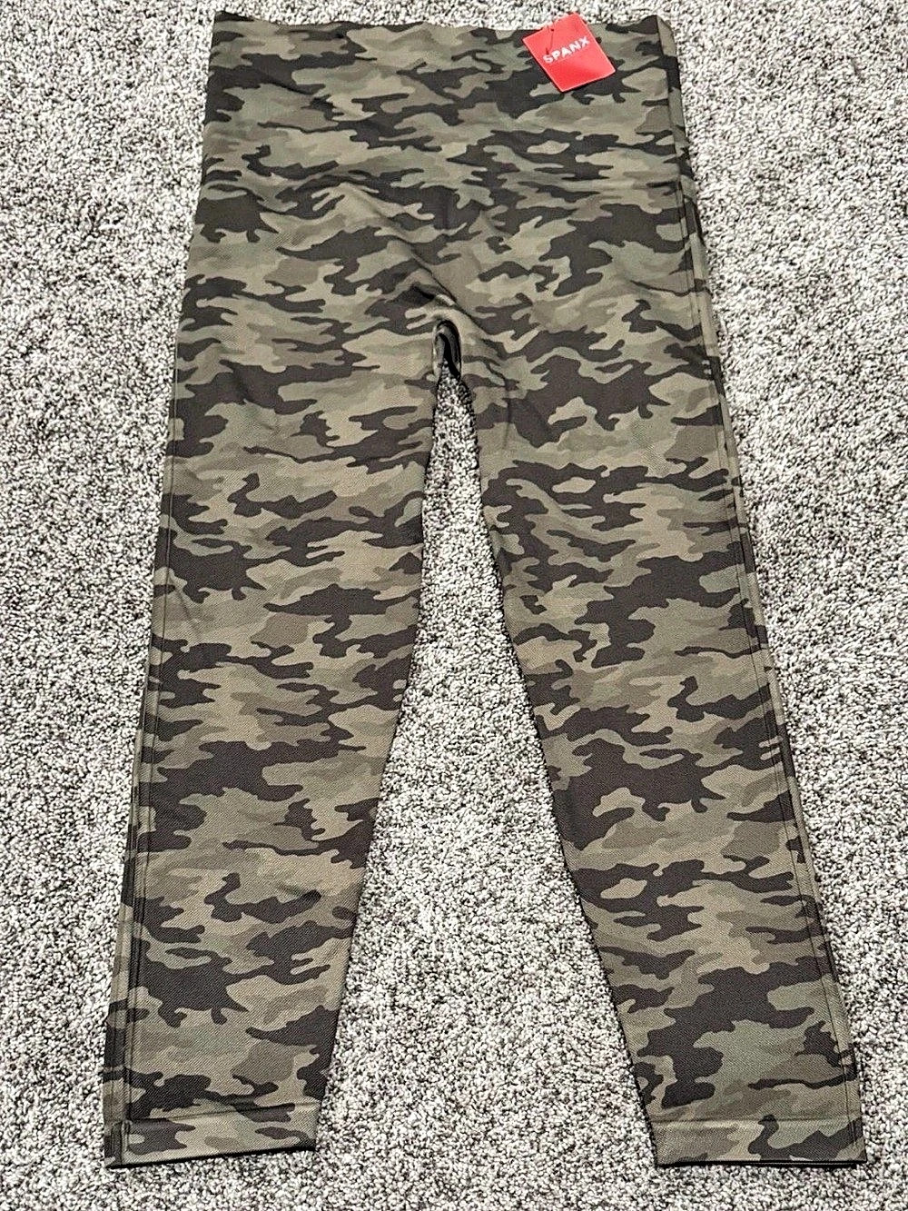 SPANX Look At Me Now Seamless Leggings Camo Leggings Green & Black XL